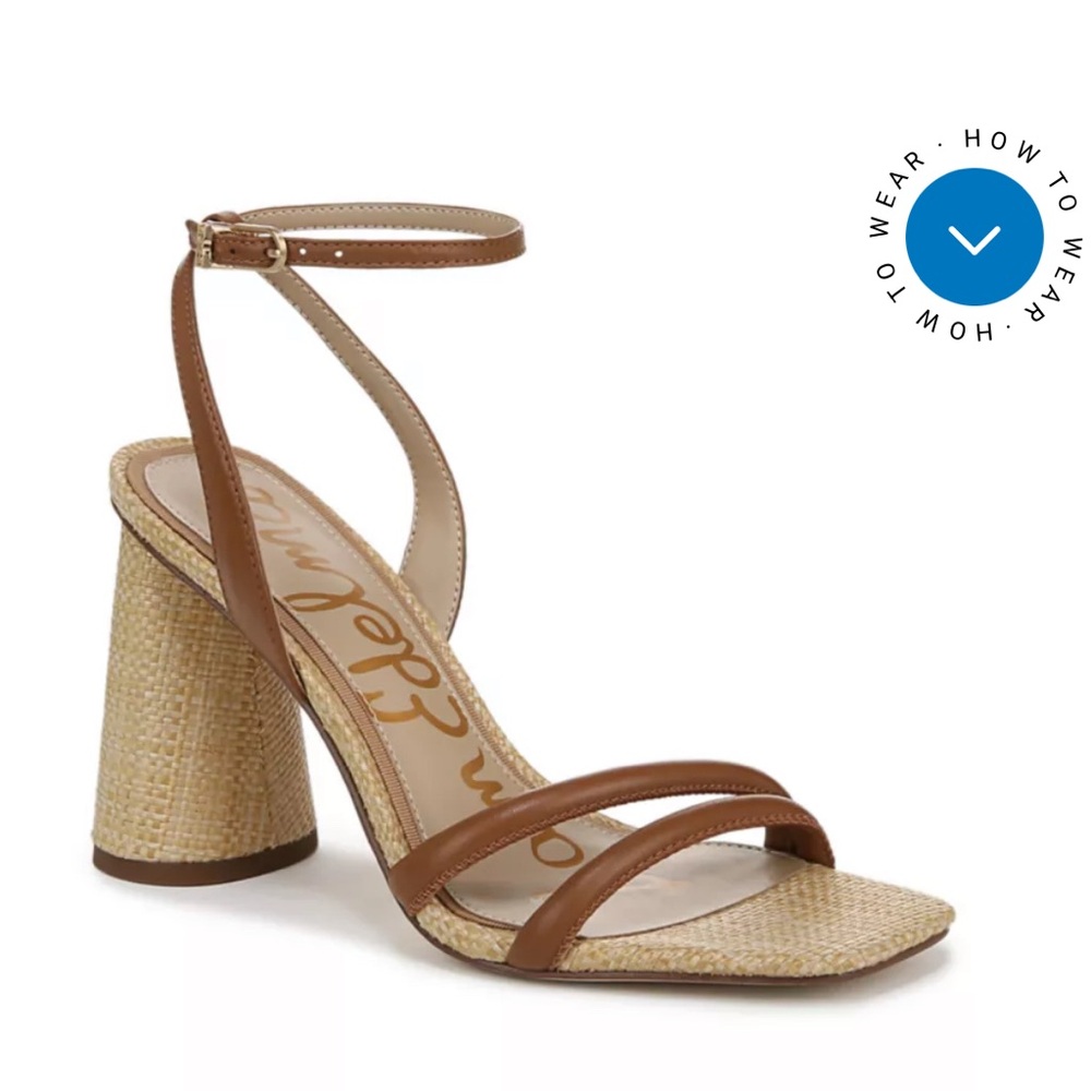 Sam Edelman Kia heels wicker and leather  size 9
